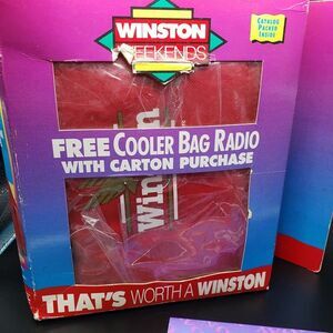 Vintage Old Stock Winston Cigarettes Radio Cooler Bag Tobacciano Collectible